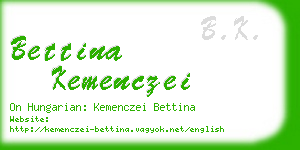 bettina kemenczei business card